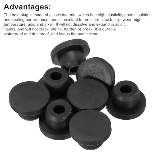 Image of MECCANIXITY 8pcs T-Shaped Silicone Plugs 16mm 5 /8 Inch Dia Snap in Plug Hole Seal Cover Round Rubber Stopper for Kitchen Rubber Bulkheads Waterproof Sealing Plugs Black