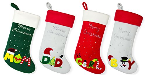 Red Bene Family Christmas Stockings Family Set of 4