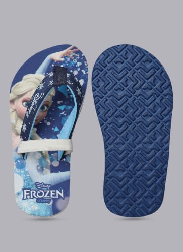 Image of Kidsville Official Frozen Elsa Printed Navy Blue Kids Girls Flip-Flop | Soft, Non-Slip, Indoor, Outdoor, House Slipper, Comfortable & Durable Footwear for Children