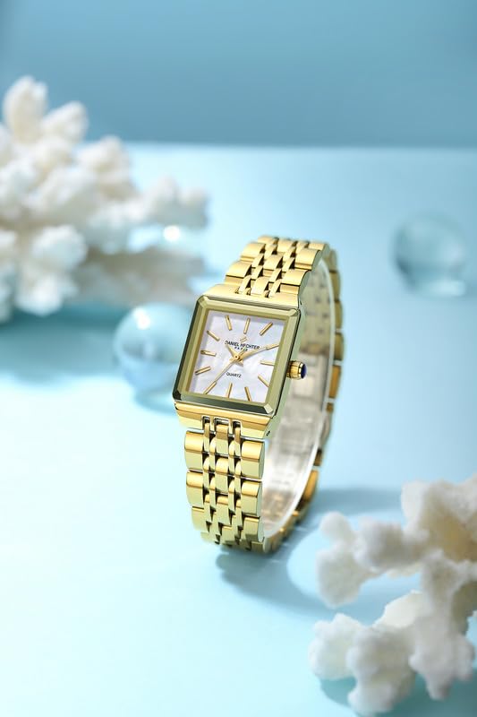 Image of Daniel Hechter Paris Clara Collection Analog Quartz Watch for Women with Square Dial, Metal Case, Stainless Steel Strap and Water Resistant