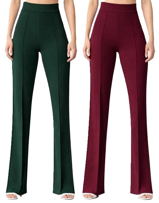 High Waist Ladies Trousers Pack of 2 Elegant Office Casual Daily Comfortable Outfit-picture-24