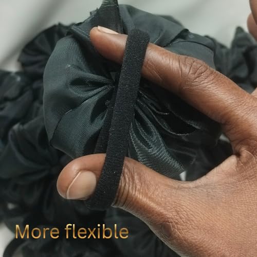 Image of Readymade Ribbon for School Girls - Soft Satin Bow Hair Accessory - Easy to Wear, Stylish & Neat Look - Ideal for School Uniforms bow in girls & Daily Use - Pack of 8 /School Ribbon in Kids (black & sky blue, moer coverage)