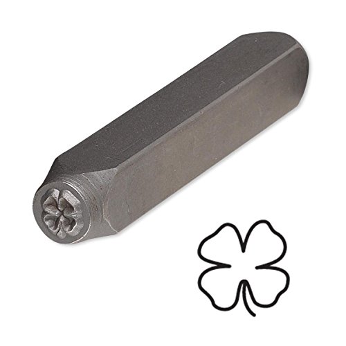 Steel Design Stamp Punch Tool to Embellish Metal, Plastic, Jewelry Blanks, Clay+ (Four Leaf Clover 5x5mm)