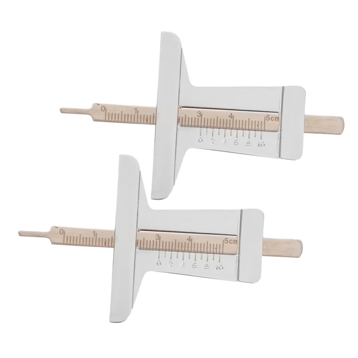 Unomor 2pcs Measurer Tool Tire Depth Gauge Cars Tire Tread Gauge Stainless Steel Silver