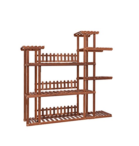 Flower stand- Solid Wood Flower Racks Multi - Layer Flower Racks Wooden Flower Racks Bonsai Balcony Living Room Indoor Flower Racks 115 * 115 * 25cm