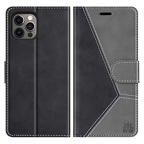 Caislean Compatible with iPhone 12/12 Pro Wallet Case (6.1" 2020) PU Leather Flip Cover [RFID Blocking] Card Holder slot [Soft TPU Shell] [Kickstand Function] Magnetic Full Protection Case, Pearl Grey Cover