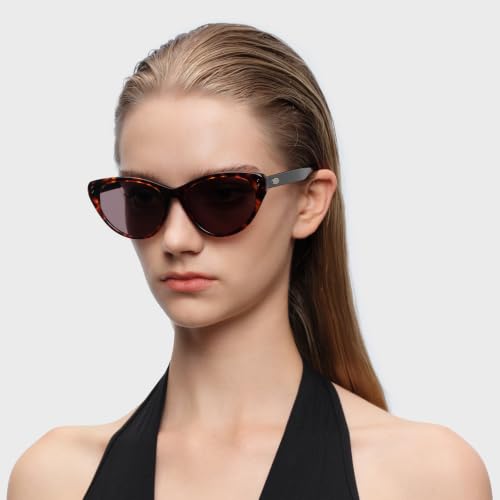 Image of Vintage Cat Eye Sunglasses Trendy Acetate ShadesUV400, Exclusive Brand of EssilorLuxottica