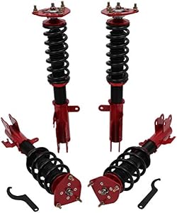 Aintier Full Set Coilovers Struts Height Adjustable Fit for 1992-2001 for Lexus ES300 /1995-2003 for Toyota Avalon /1992-2001 for Toyota Camry /1999-2003 for Toyota Solara - Red
