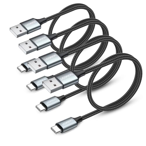 aceyoon USB-C-Kabel 50 cm, 4er-Pack – 3A Schnellladung, 480 Mb/s, nylon-ummantelt