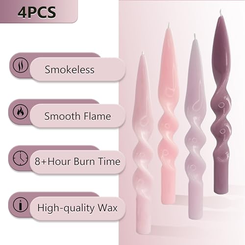 Bougies coniques roses de qualité supérieure pour décoration