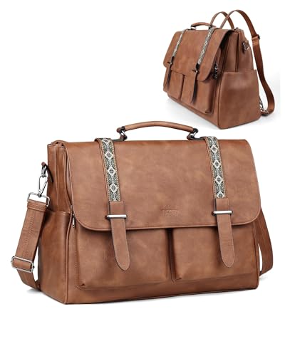 FADEON Leather Satchel Messenger Bag