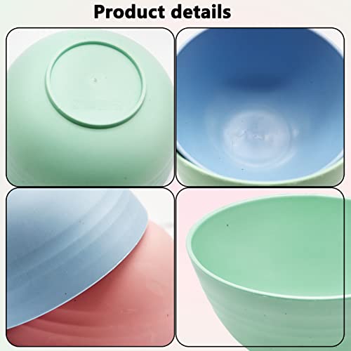 Plastic Bowl Set, 5 Pcs Color Cereal Bowls, Lightweight Reusable Kitchencraft Bowls, Kids Adult Snack Bowls for Cereal, Fruit, Pasta, Dessert, Nuts, Soup, Stackable - Image 4