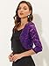 Allegra K Women's Elegant 3/4 Sleeve Sheer Floral Lace Shrug Top Large Purple