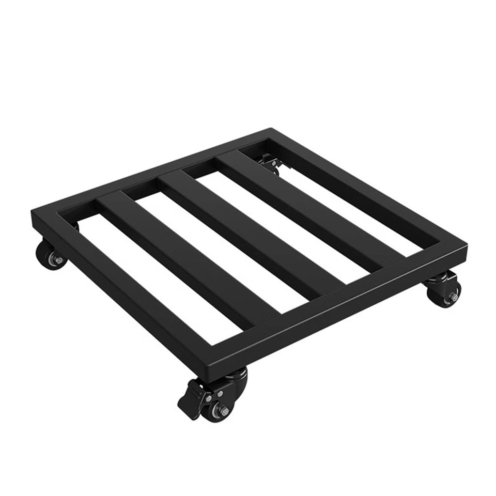 Soporte de metal para plantas con ruedas, bandeja de hierro rodante resistente para macetas y acuarios, base extraíble, ideal para exhibición de jardín, 40 x 80 cm