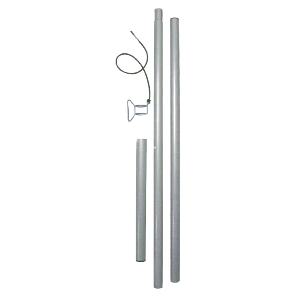EDUPLAY 160-011 Stahlmast und Zubehör für Sonnenschutz Sonnensegel, silber, 4-teilig (1 Set) Sport & Freizeit