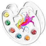 MOXYOY Acrylic Paint Palette, Plastic Artist Paint Palette Tray Mixing Palette with Thumb Hole and 10 Wells for Painting and Oil DIY Craft Professional Art Painting(2PCS)