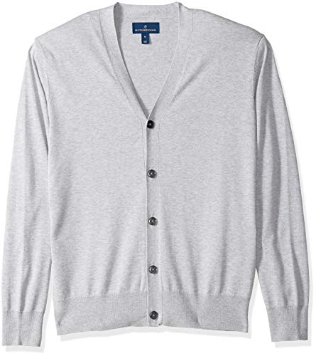 BUTTONED DOWN Men's Supima Cotton Lightweight Cardigan Sweater, grey, X-Large