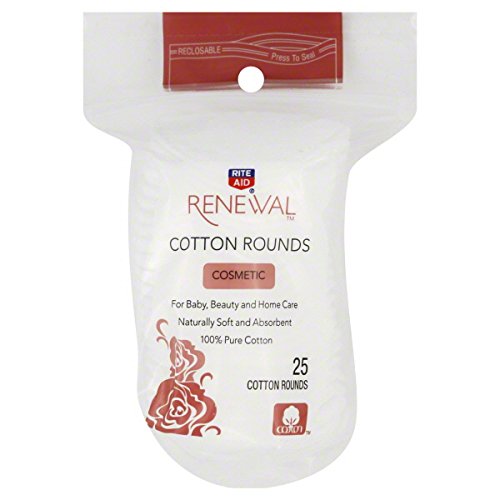 Rite Aid Renewal Cotton Rounds, Cosmetic, 25 rounds