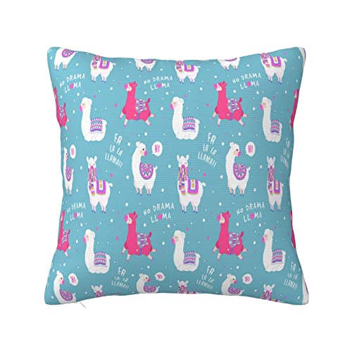 Funda de cojín con Estampado de Llama Alpaca Funda de Almohada Cuadrada Decorativa cojín Suave y Bonito Fundas de Almohada para Dormitorio decoración del hogar 50x50cm Cover
