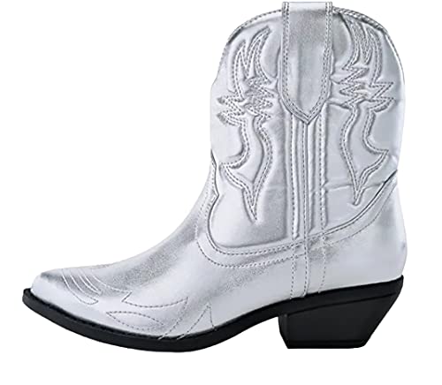 Image of Soda Women Cowgirl Cowboy Western Stitched Ankle Boots Pointed Toe Short Booties Rigging-S (Wide Fit Available)