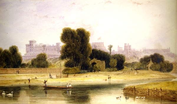 Impression d'affiches Château de Windsor William Daniell pour décoration salon et bureau élégant