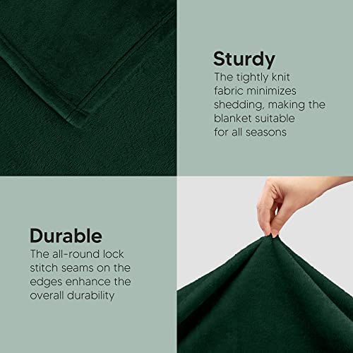 Image of Utopia Bedding Fleece Blanket Throw Size Forest Green 300GSM Luxury Anti-Static Fuzzy Soft Microfiber Blanket for Couch, Sofa and Bed (50x60 Inch)