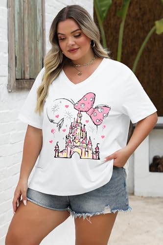 Plus Size Magic Kingdom Shirts for Women Castle Graphic T Shirt Cute Holiday Shirt Princess Tee Funny Vacation Tops4