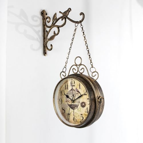 Horloge suspendue vintage double face lisible pour votre bureau - 6
