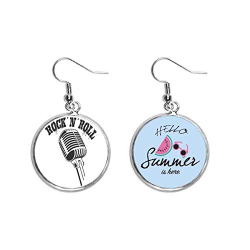 Pendientes de sandía con patrón de música para el lóbulo
