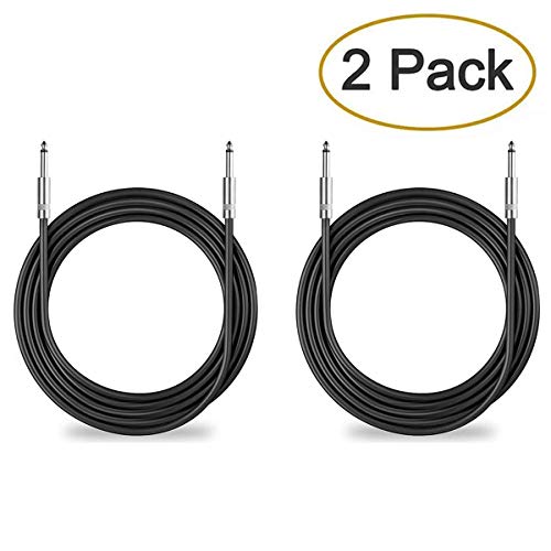 Dekomusic 2Pack 25 ft 1/4" to 1/4" Speaker Cables, True 12AWG Patch Cords