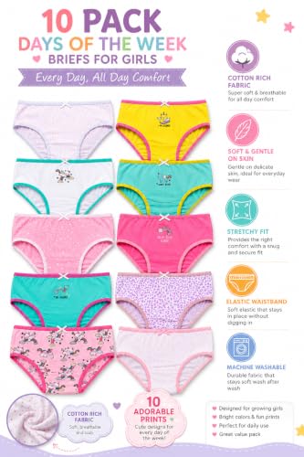 Image of TuddyBuddy Girl's 100% Cotton Graphic Prints Briefs /Panty /Underwear /Panties, Multicolor