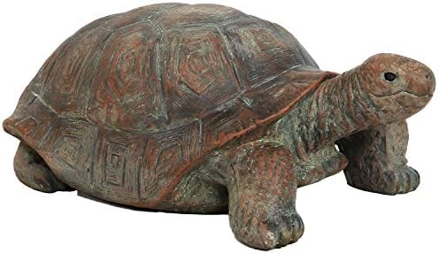 Sunnydaze Talia The Tortoise Garden Statue - Glass Fiber Reinforced Concrete Construction - Indoor/Outdoor Yard Art Decor - Turtle Lawn Ornament - Backyard and Patio Animal Sculpture - 29-Inch