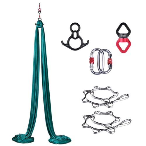 BOSSGE Aerial Yogatuch, Yoga-Hängematte, Aerial Silks-Schlinge, Aerial Yoga-Schaukel, Aerial Ständer, Ausrüstung,Aerial Silk-Hardware-Kit für Akrobatischen