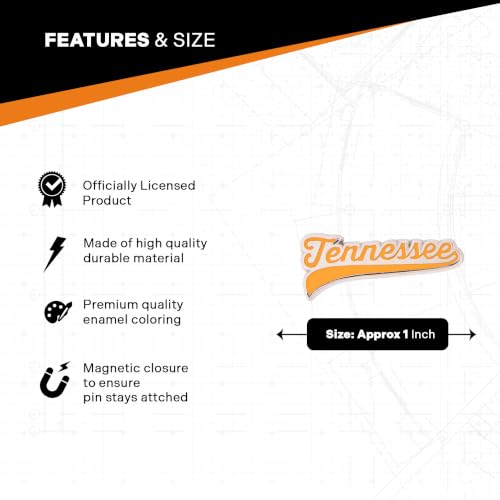 Image of Desert Cactus University of Tennessee Magnetic Metal Lapel Pin (C) | Officially Licensed UT Tennessee Volunteers Enamel Finish Lapel Pin Formal Wear Bag and Hat Jewelry Tie Track Brooch Pin