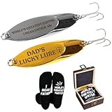 Fishing Gift for Dad - 2Pcs Engraved Fishing Hook Fish Lure Fishmen Lover Gift Set for Men Daddy Farter, World's Greatest Farter, I Mean Father - Birthday Gifts Father's Day from Daughter Son