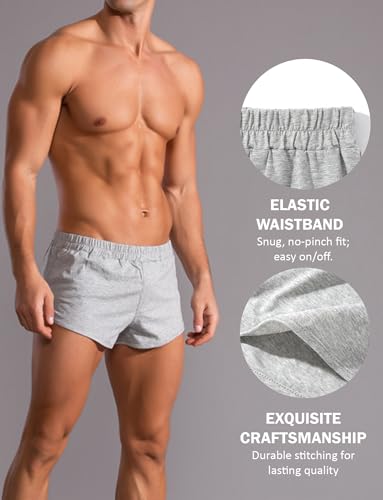 SEAUR Men's Soft Cotton Lounge Shorts Breathable Boxer Shorts Stretch Comfort Workout Trunks Bottom3