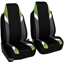 FH Group Front Set Cloth Car Seat Covers for Bucket Seats, 1-Piece Seat Cover, Universal Fit, Airbag Compatible, SUV, Van Seat Covers, Green