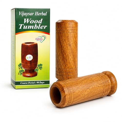 Image of Vijaysar Wood Drinking Glass, 80 ml Capacity, Pack of 2, Natural Wooden Tumbler for Daily Wellness, Handcrafted Ayurvedic Inspired Herbal Water Glass