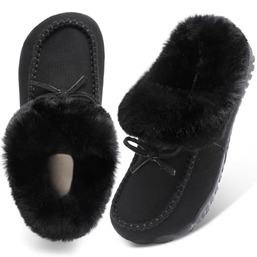 BARERUN Furry Winter Moccasin Boots