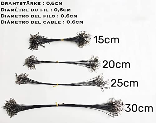 PISCORUSH 50pcs Fishing Wire Leaders Nylon-Coated Fishing Line Trace Lure Leaders with Swivels and Snaps Stainless Steel Fishing Tackle Leaders Tackle - Image 2