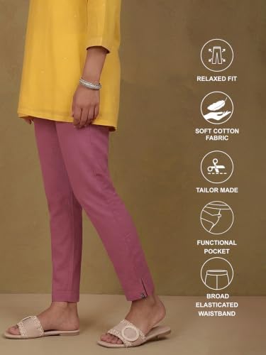 Image of TWIN BIRDS Women Viscose Cotton Kurti Pants | Stretch Ethnic Daily Trousers