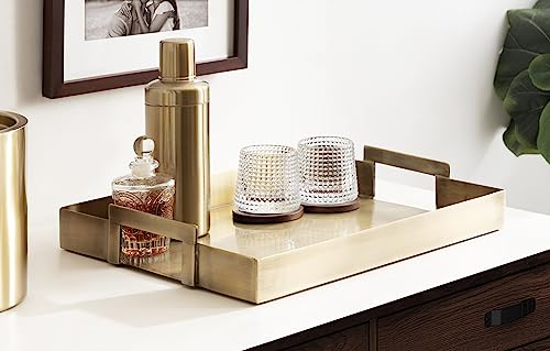 Kate And Laurel 224299 Myo Transitional Metal Rectangle Tray, 17 X 13, Brass thumb #3