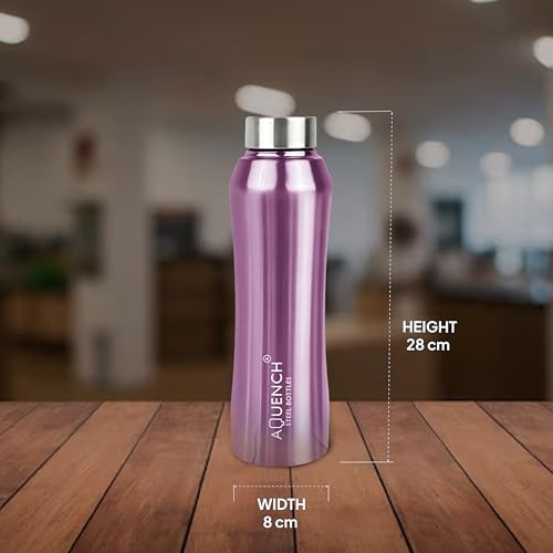 Image of Stainless Steel Water Bottle 1 Litre Bottles for Kids Girls Boys School Adults Office Gym(Purple Colour, Steel Cap, Set of 1, 1000 Ml)