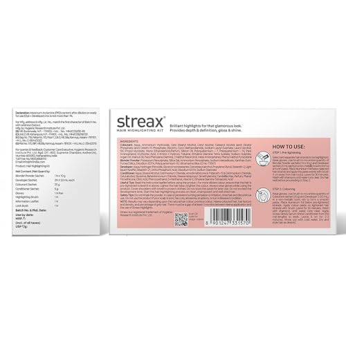 Image of Streax Mini Highlight Kit, Cappuccino Brown, Brown Hair Colour I For Women | Rich, Vibrant, Easy To Use, Diy Application, 75 Gram, 1 Count