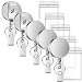 Selizo 5 Packs Metal Retractable Badge Reels with ID Badge Holders Heavy Duty Keycard Holder with Key Chain Belt Clip