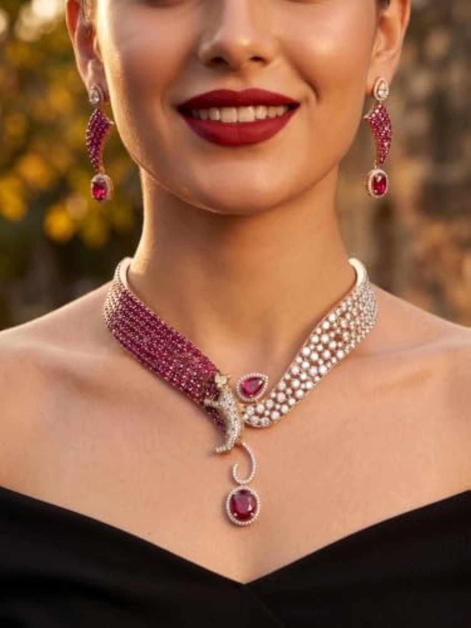 Gold Plated Luxury Jewellery Set with Cubic Zirconia