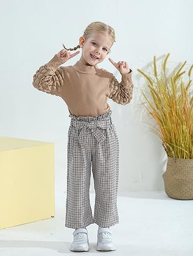 Image of Little Girls Clothes Kids Fall Winter Outfits Pant Set for Girl Age 4-8