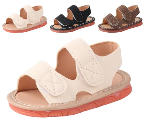 Image of Baby Boys Girls Squeaky Sandals Summer Closed-Toe Anti-Slip Premium Rubber Sole Toddler First Walkers Shoes