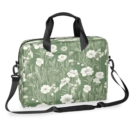 Maletín verde flores y hojas para laptop de 15.6 pulg. miniatura 1