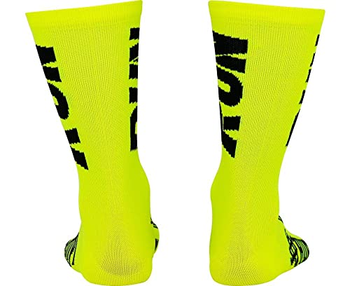 Meia Hupi Run para corrida Amarelo Neon/Preto, Cor: Amarelo Neon/preto